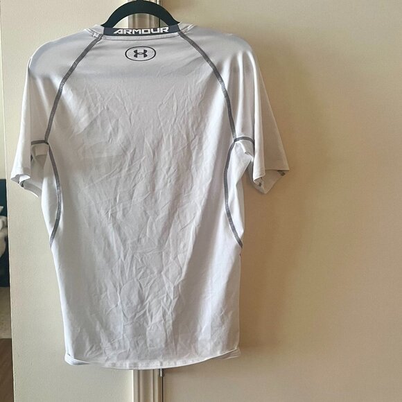 Under Armour White Compression Workout Shirt - Picture 3 of 4